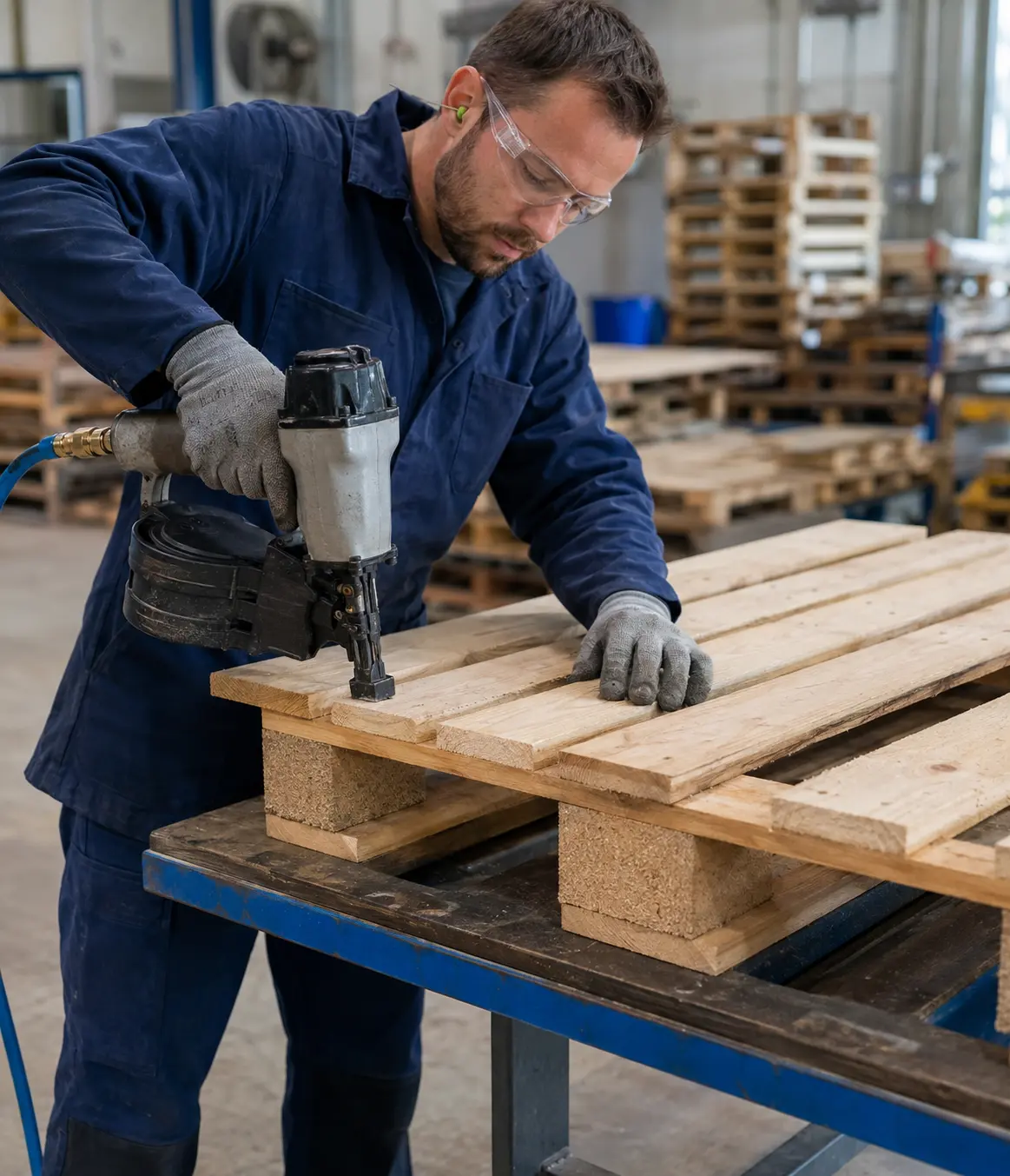 Contrôle professionnel et réparation d’une palette en bois